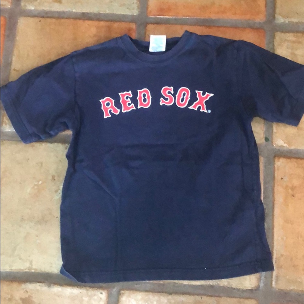 Majestic RED SOX Pedroia Baseball tee shirt boy